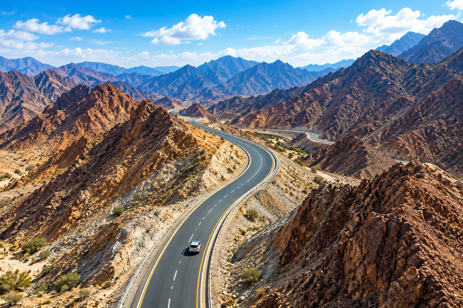 Hajar Mountains in Fujairah during the UAE National Day holiday